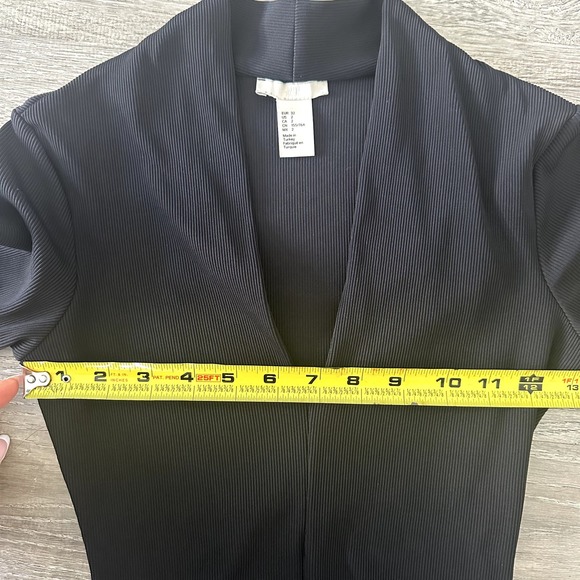 H&M Black Deep V Neck Bodysuit - Picture 2 of 5